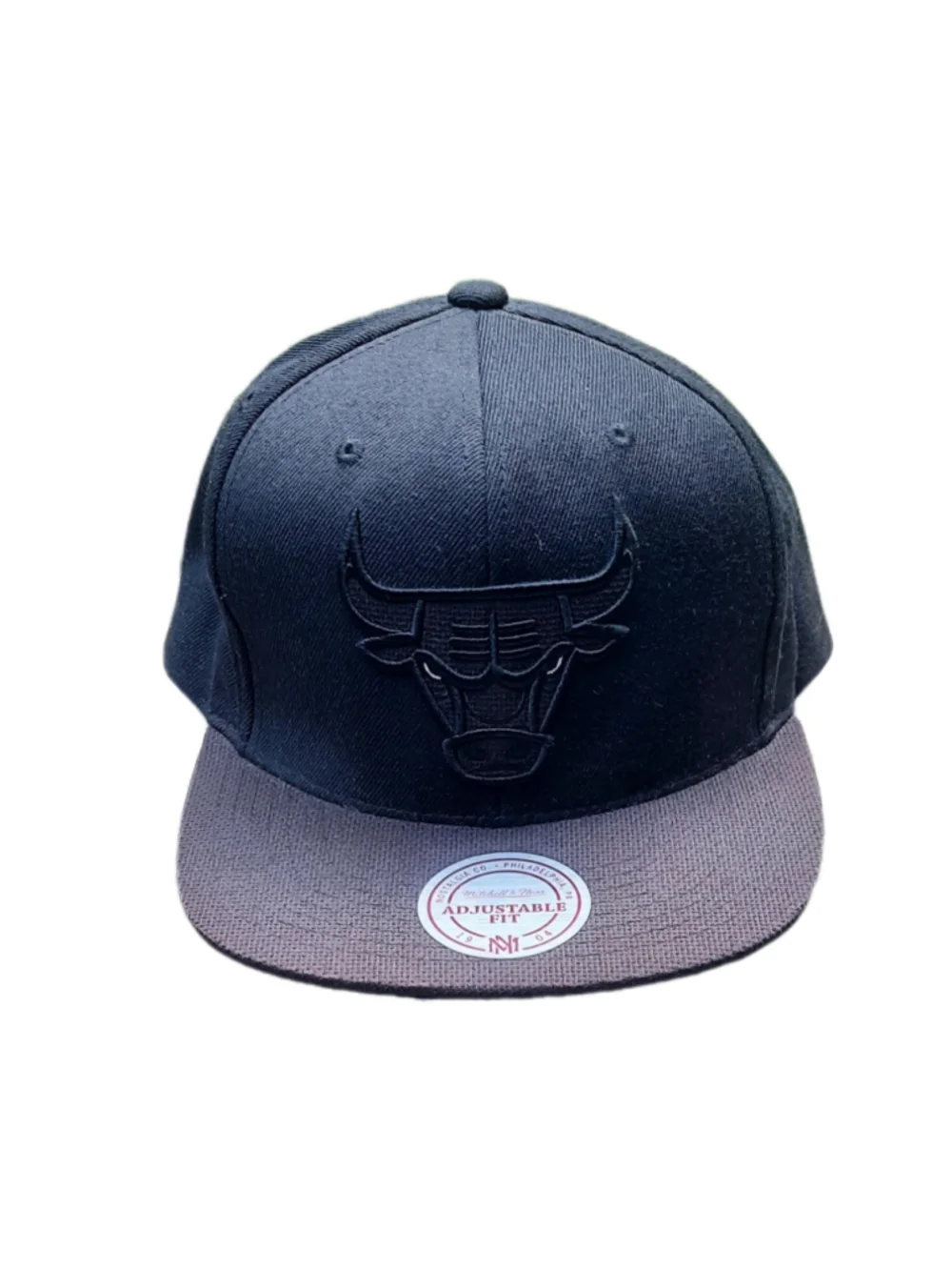 black-on-black Mitchell & Ness Chicago Bulls snapback hat
